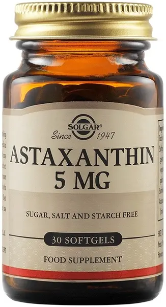 Astaxanthin, 5 mg, 30 capsule moi, Solgar