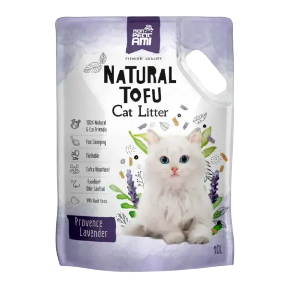 Asternut igienic pentru pisici Mon Petit Ami Tofu cu Lavanda 10L