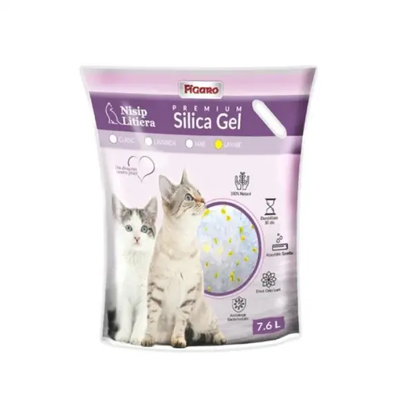 Asternut igienic pentru pisici Silicat Gel Figaro Lamaie 7,6L