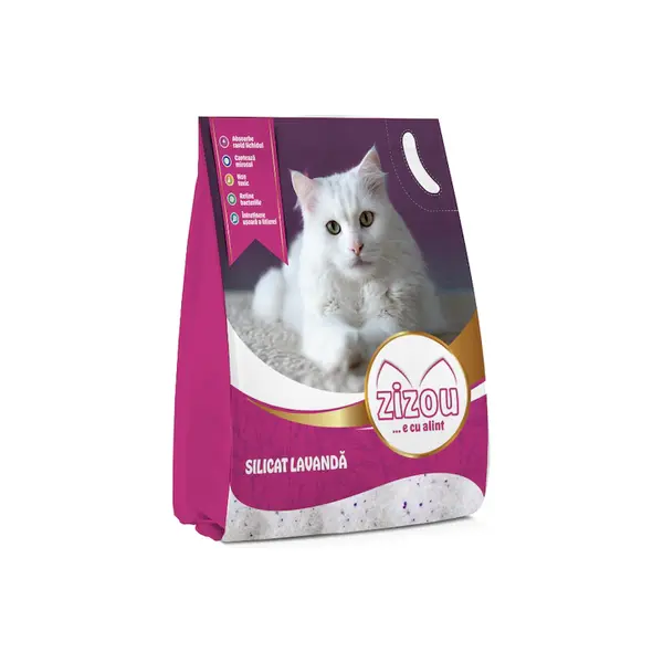 Asternut igienic pentru pisici Silicat Zizou Lavanda 5L