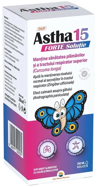 Astha 15 ForteSirop pentru sistemul respirator, 200 ml, Sun Wave Pharma
