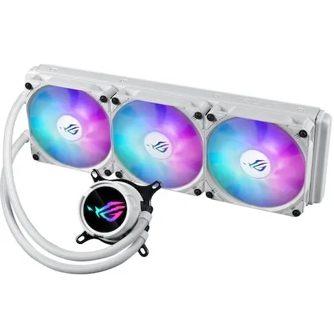 Asus Cooler procesor Asus ROG S LC III 360 ARGB ALB, compatibil AMD/ Intel, viteza 800-2200 RPM, 3 ventilatoare 120 mm