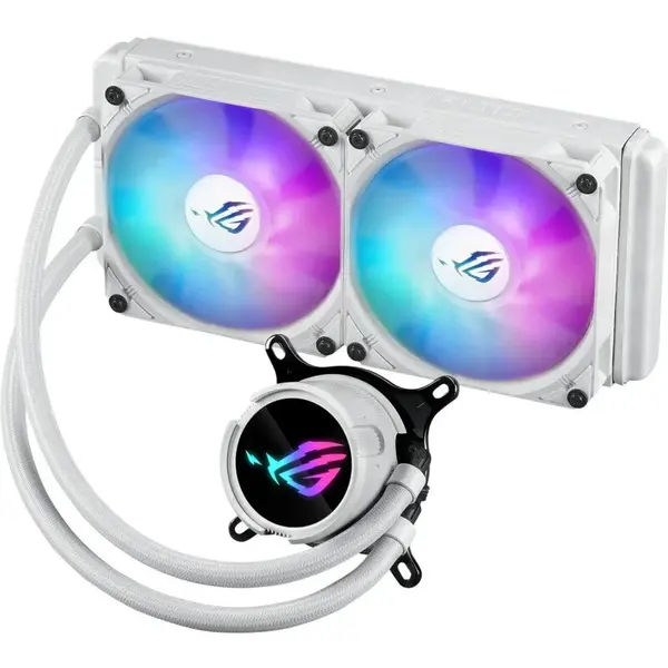 Asus Cooler procesor ASUS ROG Strix LC III 240 ARGB, Alb, 2 ventilatoare 120 mm, viteza 800-2200 RPM, socket Intel / AMD