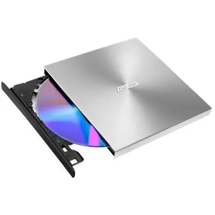 Asus DVD writer extern ASUS ZenDrive U9M, 8X, ultra-subtire 13.9mm, suport M-DISC, compatibil cu USB tip C si tip A pentru Windows si Mac OS, Nero BackItUp, E-Green, Argintiu