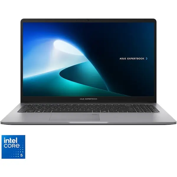 Asus Laptop ASUS ExpertBook P1 P1503CVA, Procesor Intel® Core™ 5 210H, Display 15.6'' Full HD, IPS Wide view, 16GB DDR5 RAM, 512GB SSD, Placa grafica Intel® Graphics, No OS, Misty Grey