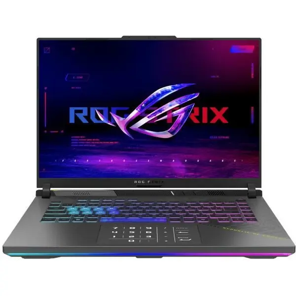 Asus Laptop Asus ROG Strix G16 2025, G614PR-RV059, 16 inch, 1920 x 1200, AMD 8940HX 16 C / 32 T, 2.4 GHz - 5.3 GHz, 16 MB 64 MB cache, 16 GB DDR5, 1 TB SSD, Nvidia GeForce RTX 5070 Ti, Fara sistem de operare, Gri (INT Keyboard)