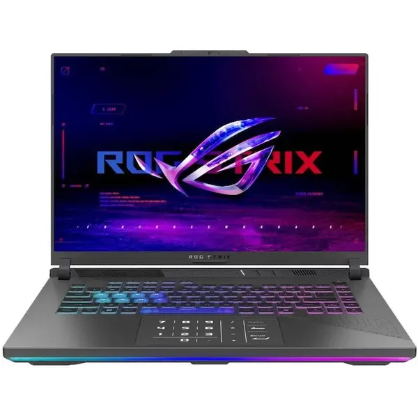 Asus Laptop ASUS ROG Strix G16 G614PW-RV035, procesor AMD Ryzen 9 8940HX, 16 inch, Full HD+, 32GB DDR5 RAM, 1TB SSD, NVIDIA GeForce RTX 5080 16GB, No OS, Negru/Gri