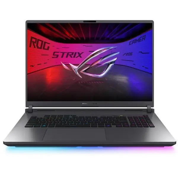 Asus Laptop Asus ROG Strix G18 2025 G815JMR-S9013, 18 inch 2560 x 1600, Intel Core i9-14900HX 24 C / 32 T, 2.2 GHz - 5.8 GHz, 36 MB cache, 28 W, 16 GB DDR5, 1 TB SSD, Nvidia GeForce RTX 5060, Fara sistem de operare, Gri (INT Keyboard)