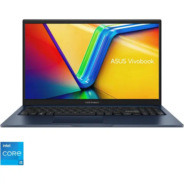 Asus Laptop ASUS Vivobook 15 A1502VA, Procesor Intel® Core™ i5-13420H, Display 15.6'' Full HD (1920x1080), IPS, Memorie RAM 16GB DDR4, Capacitate 1TB SSD, Placa video integrata Intel® UHD Graphics, No OS, Quiet Blue (INT Keyboard)