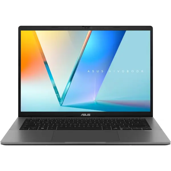 Asus Laptop ASUS Vivobook S14 M3407KA, Procesor AMD Ryzen™ Al 5 330 (8M Cache, pana la 4.50 GHz), 14 inch, WUXGA OLED, 16GB DDR5, 512GB SSD, AMD Radeon™ 820M Graphics, No OS, Gri