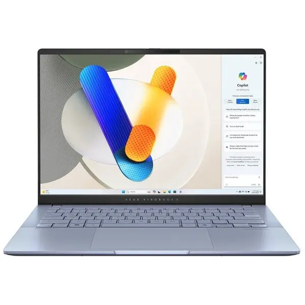 Asus Laptop ASUS Vivobook S14 OLED S5406SA-QD005W, Intel Core Core Ultra 7 256V, 14 inch, RAM 16 GB, SSD 512 GB, Arc Graphics, Windows 11 Home, Albastru