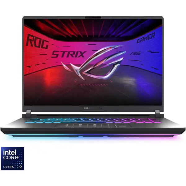 Asus Laptop Gaming ASUS ROG Strix G16 G615LW cu procesor Intel® Core™ Ultra 9 275HX pana la 5.4GHz, 16, 2.5K WQXGA, 240Hz, G-Sync, 32GB DDR5, 1TB SSD, NVIDIA® GeForce RTX™ 5080 16GB GDDR7, No OS, Eclipse Gray (INT Keyboard)
