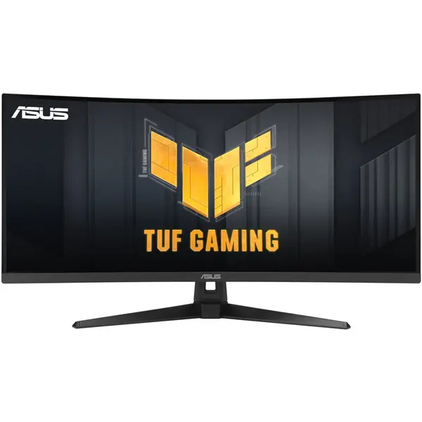 Asus Monitor Gaming VA LED ASUS 34 VG34VQ3B, 90LM0AA0-B01170, QHD (3440x1440), HDMI, DisplayPort, Ecran curbat, Boxe, 180 Hz, 1 ms, Negru