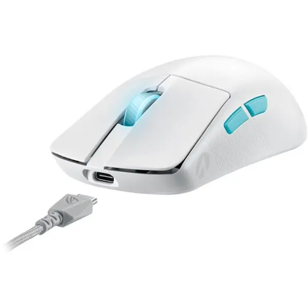 Asus Mouse Gaming Wireless ASUS ROG HARPE ACE AIM LAB EDITION, 36000 DPI, senzor optic ROG AimPoint, ROG Micro Switches, 54g, Alb
