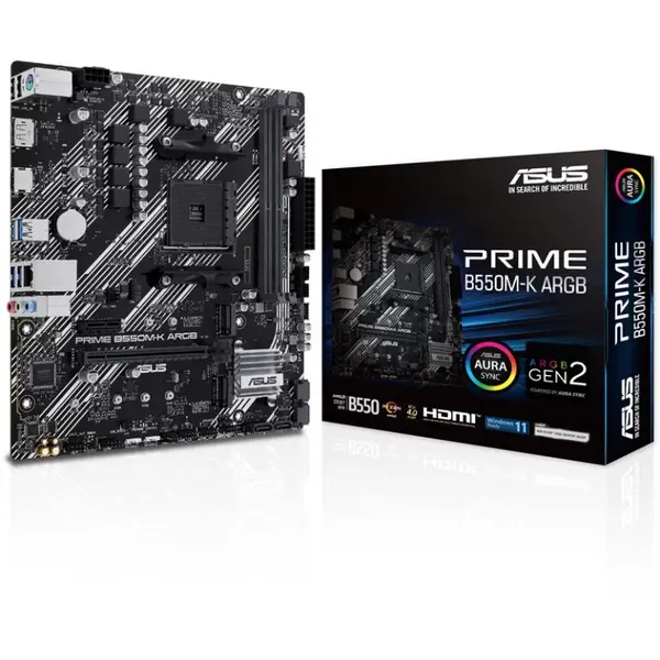 Asus Placa de baza ASUS PRIME B550M-K ARGB, AMD B550, socket AM4, mATX