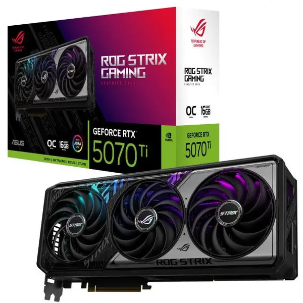 Asus Placa video ASUS ROG Strix, GeForce RTX™ 5070 Ti OC Edition, 16GB GDDR7, 256-bit
