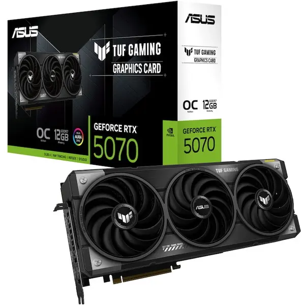 Asus Placa video ASUS TUF Gaming GeForce RTX™ 5070 OC Edition, 12GB GDDR7, 192-bit