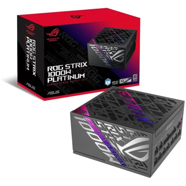 ASUS ROG Strix 1000W Platinum - ATX 3.1, 80+ Platinum, Modulara, 12VHPWR 1000 W, Negru
