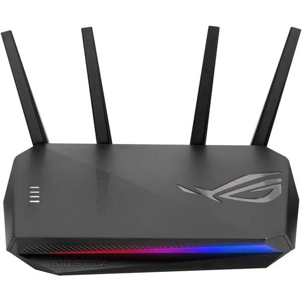 Asus Router gaming wireless ASUS GS-AX5400, AX5400, WiFi 6, MU-MIMO, Mobile Game Mode, compatibil PS5, Instant Guard, Gear Accelerator, 6 antene Wi-Fi, Negru