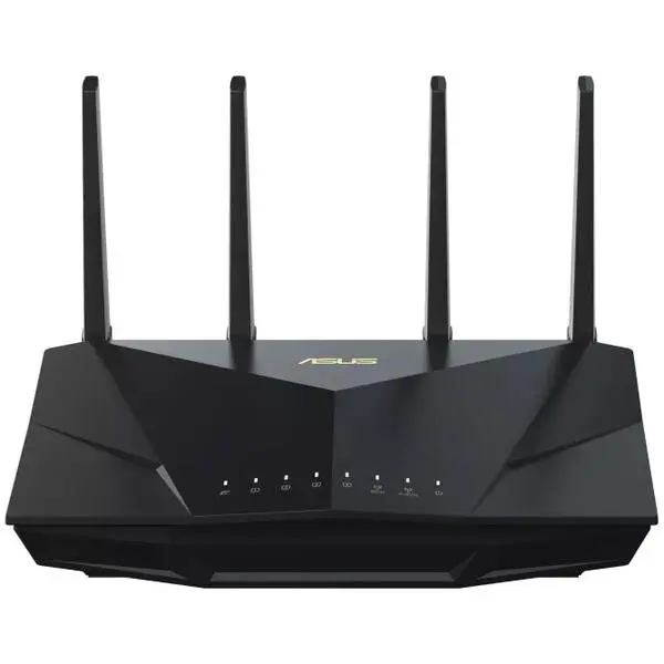 Asus Router Wireless ASUS RT-AX5400, AX5400, Dual-Band, Tri-Core 1.5GHz CPU, 256MB/512MB Flash/RAM, Gigabit, AiProtection Pro, Adaptive QoS, VPN Fusion, IPTV, OFDMA, MU-MIMO, Beamforming, Link Aggregation, Port forwarding, AiMesh, Negru