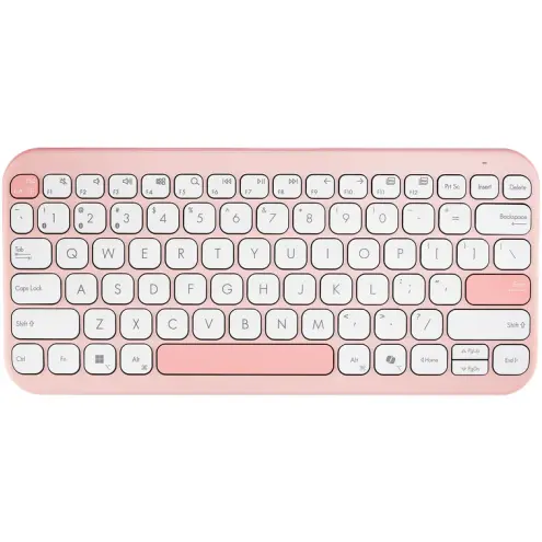 Asus Tastatura wireless ASUS Marshmallow KW100, Bluetooth 5.0, multi-device 3 dispozitive, Wireless, Bluetooth, Alb/Roz