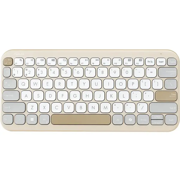 Asus Tastatura Wireless ASUS Marshmallow KW100, Bluetooth, Layout US INT, bej