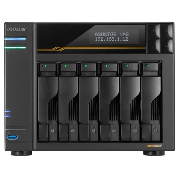 ASUSTOR NAS ASUSTOR AS6806T, 6 Bay, AMD Ryzen V3C14, 16GB RAM DDR5, Dual USB 4 porturi, Dual 10GbE, Dual 5GbE, M.2 SSD