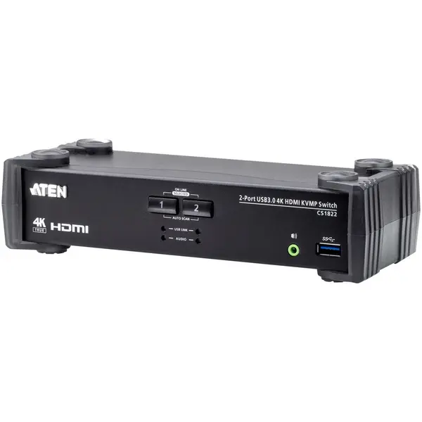 ATEN Switch KVM ATEN CS1822-AT-G, 2 porturi, HDMI, 4K Ultra HD