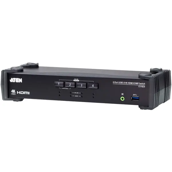 ATEN Switch KVM ATEN CS1824-AT-G, 4 porturi, HDMI 2.0, 4K Ultra HD