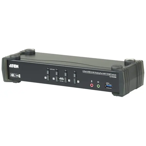 ATEN Switch KVM ATEN CS1924M-AT-G, 4 porturi, HDMI, DisplayPort, USB 3.2 Gen 1, 4K Ultra HD