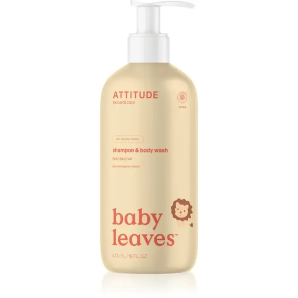 Attitude Baby Leaves Pear Nectar 2 in 1 gel de dus si sampon pentru copii 473 ml