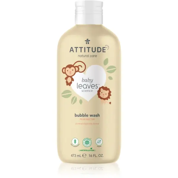 Attitude Baby Leaves Pear Nectar spuma de baie cu aroma de pere cu arome de pere 473 ml