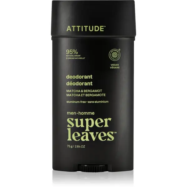 Attitude Super Leaves Men Deodorant deodorant fără aluminiu pentru bărbați Matcha & Bergamot 75 g