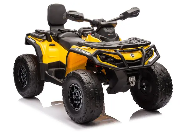 ATV electric pentru 2 copii Can Am Outlender 800W 24V Bombardier, culoare galbena