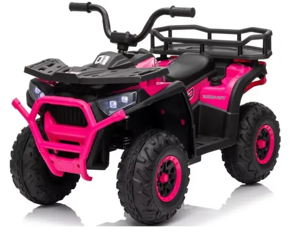 Atv electric pentru copii Nichiduta Desert XRobust Speed Rose Red cu 2 motoare, telecomanda, acumulator 12V 4.5Ah,roti rezistente, suport picioare, manere ergonomice,efecte sonore, faruri cu lumini LED, pornire la buton
