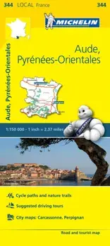 Aude, Pyrenees-Orientales - Michelin Local Map 344. Map, Sheet Map/***