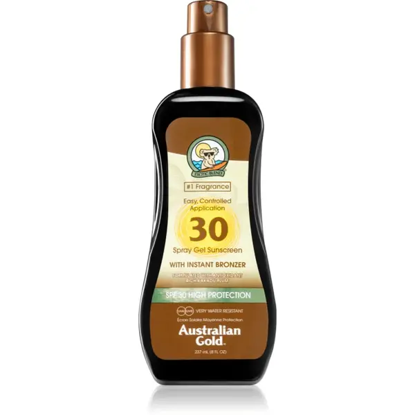 Australian Gold Spray Gel Sunscreen With Instant Bronzer gel protector nuanțator SPF 30 237 ml