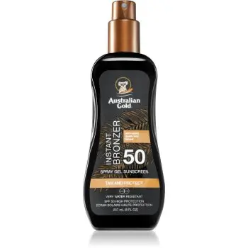 Australian Gold Spray Gel Sunscreen With Instant Bronzer spray pentru bronzat SPF 50