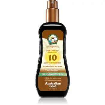 Australian Gold Spray Gel Sunscreen With Instant Bronzer spray protector pentru plajă cu efect autobronzant