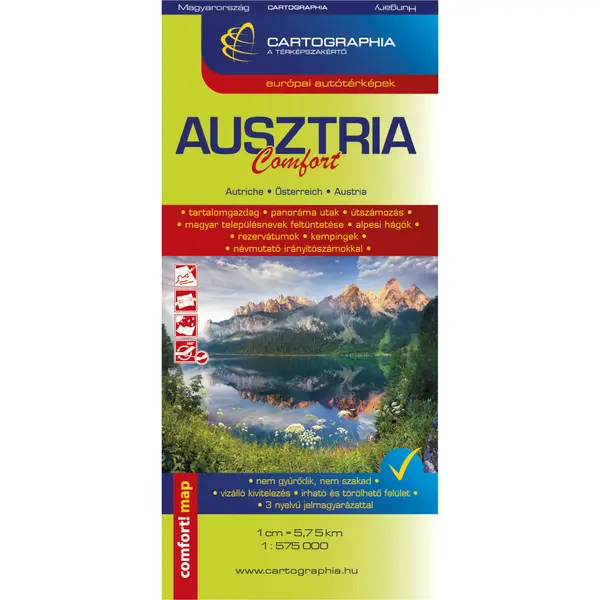 Ausztria Comfort laminalt terkep 1:575000 |