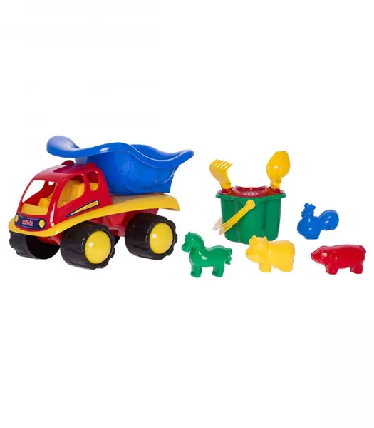 Autobasculanta cu galeata si forme pentru nisip 33 cm