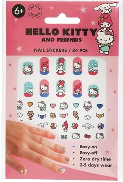Autocolante pentru unghii pentru copii Micki - Hello Kitty and friends, 80 buc