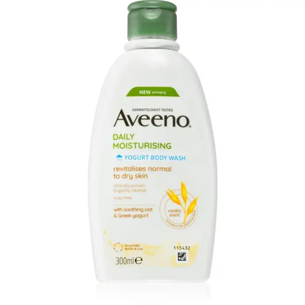 Aveeno Daily Moisturising Yoghurt body wash gel de dus hranitor Vanilla & Yoghurt 300 ml