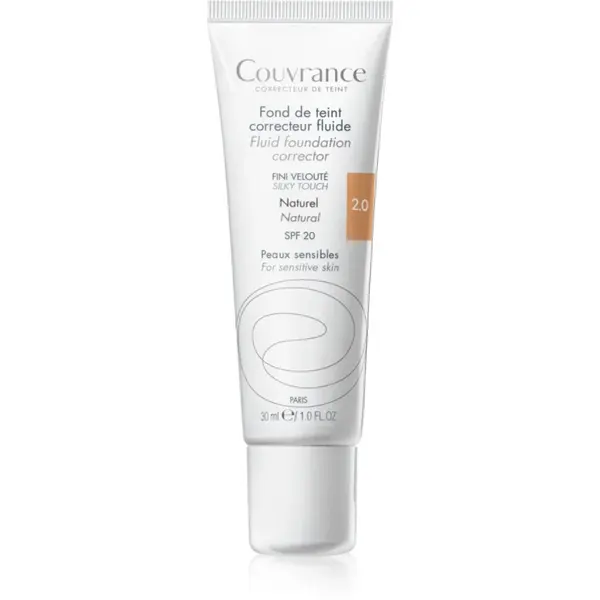 Avène Couvrance Fluid Foundation Corrector makeup lichid SPF 20 culoare 2.0 Natural 30 ml