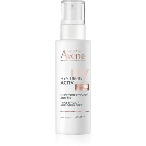 Avène Hyaluron Activ UV Triple Efficacy Anti-Aging Fluid protective fluid cu acid hialuronic SPF 50 40 ml