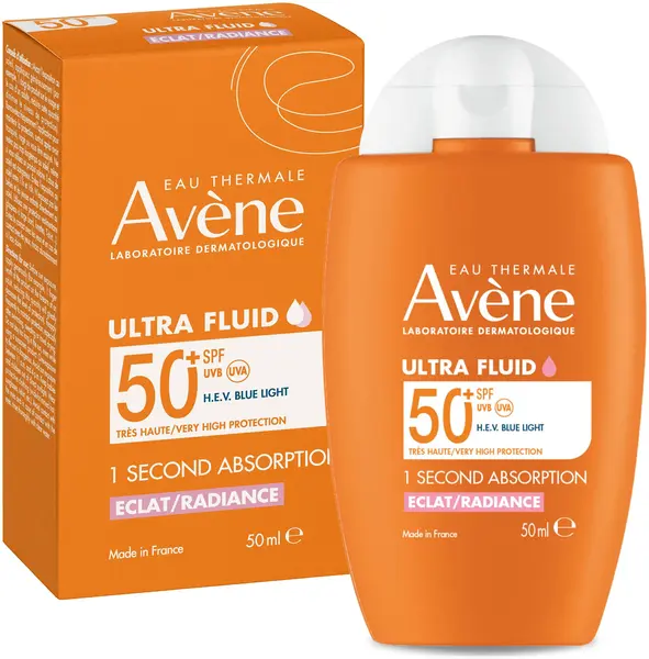 Avène Sun Fluid de protecție solară iluminator pentru față, SPF50+, 50 ml