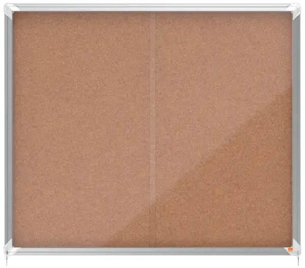 Avizier NOBO Premium Plus, interior, pluta, 15X A4, geam glisant si cheie, natur Avizier NOBO Premium Plus, interior, pluta, 15X A4, geam glisant si cheie, natur
