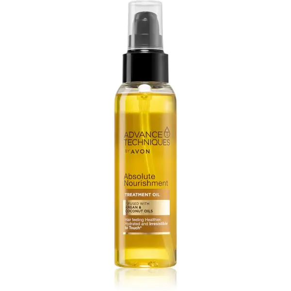 Avon Advance Techniques Absolute Nourishment Ulei nutritiv pentru păr cu ulei de argan cu ulei de cocos 100 ml