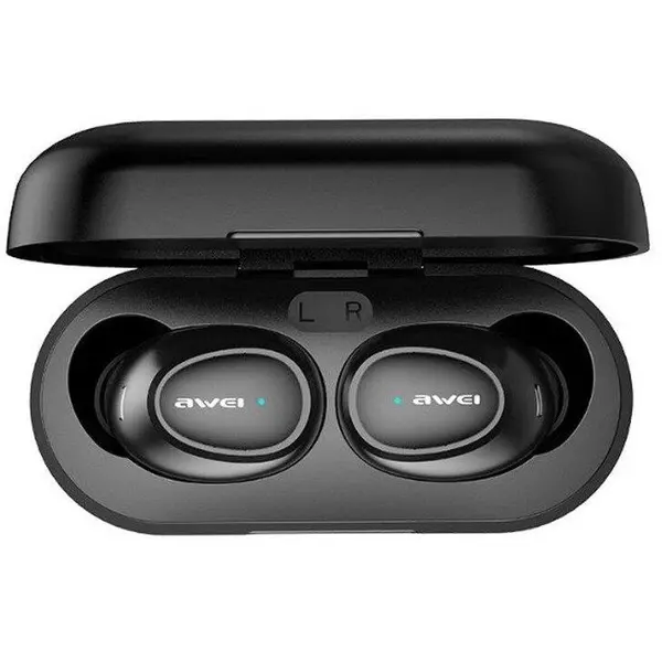 AWEI Casti Bluetooth AWEI 5.0 T16 TWS + statie de andocare neagra (AWE0043)