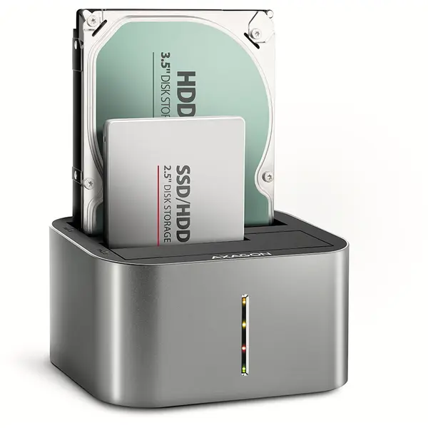 AXAGON Docking Station HDD AXAGON ADSA-DC, USB 3.2 Gen 1, 2.5/3.5 inch HDD/SSD, 2 bay